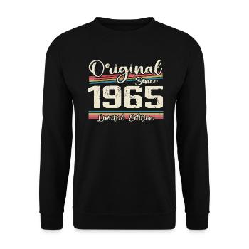 1965 Cadeau D’anniversaire Rétro Vintage 1965 - Sweat-shirt Unisexe - noir - Devant - Alina (178cm) & Michal (187cm)