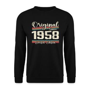 1958 Cadeau D’anniversaire Rétro Vintage 1958 - Sweat-shirt Unisexe - noir - Devant - Alina (178cm) & Michal (187cm)