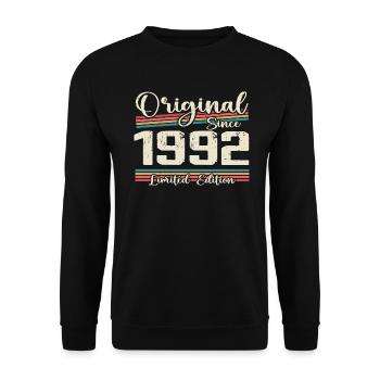 1992 Vintage Retro Geburtstagsgeschenk 1992 - Unisex Pullover - Schwarz - Vorne - Alina (178cm) & Michal (187cm)