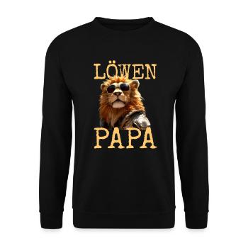 Lion Papa Papa Papa Fête des Pères Père Sauvage Lion - Sweat-shirt Unisexe - noir - Devant - Alina (178cm) & Michal (187cm)