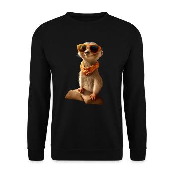 Meerkat, Animal Lover, Sweet, Surikate, Mongoose - Unisex Sweatshirt - black - Front - Alina (178cm) & Michal (187cm)