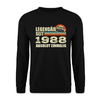 Legendary since 1988 - absolutely unique - Unisex Sweatshirt - black - Front - Alina (178cm) & Michal (187cm)