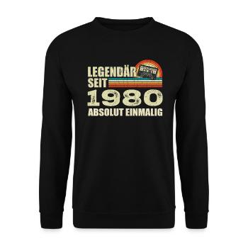 Legendary since 1980 - absolutely unique - Unisex Sweatshirt - black - Front - Alina (178cm) & Michal (187cm)