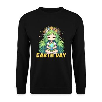Happy Earth Day Mother Earth Environment Nature Globe - Unisex Sweatshirt - black - Front - Alina (178cm) & Michal (187cm)