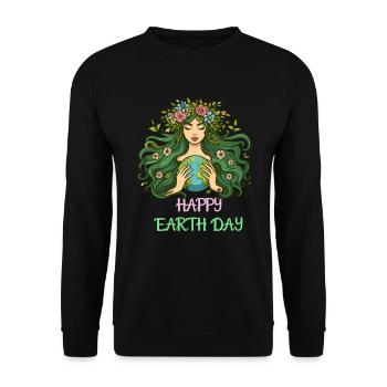 Happy Earth Day Mother Earth Nature Environment Globe - Unisex Sweatshirt - black - Front - Alina (178cm) & Michal (187cm)
