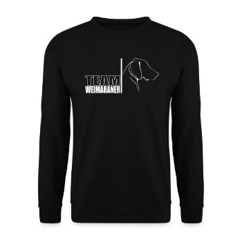 TEAM Weimaraner Dogs Dog Wilsigns - Unisex Sweatshirt - black - Front - Alina (178cm) & Michal (187cm)