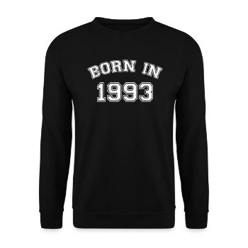 NÉS EN 1993 Birthday Born Gifts Chemises - Sweat-shirt Unisexe - noir - Devant - Alina (178cm) & Michal (187cm)