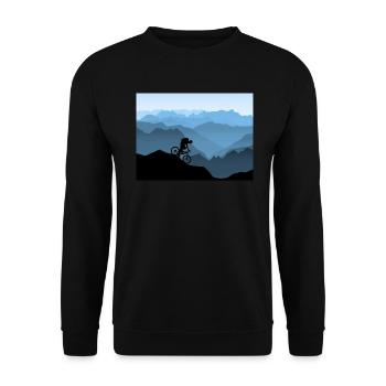 Mountain bikers in the mountains - Unisex Sweatshirt - black - Front - Alina (178cm) & Michal (187cm)