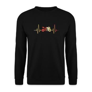 Cadeau de motocycliste de battement de coeur de moto - Sweat-shirt Unisexe - noir - Devant - Alina (178cm) & Michal (187cm)