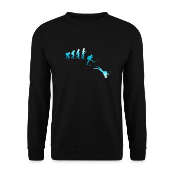 Tauchen Taucher Diver Evolution Freitaucher Motiv - Unisex Pullover - Schwarz - Vorne - Alina (178cm) & Michal (187cm)