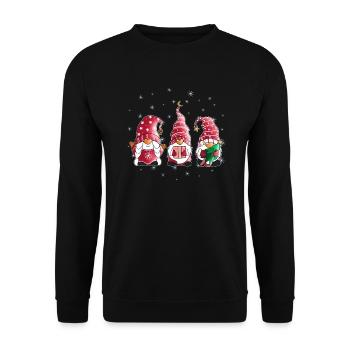 Weihnachten Wichtel Süße Weihnachtswichtel Motiv - Unisex Pullover - Schwarz - Vorne - Alina (178cm) & Michal (187cm)