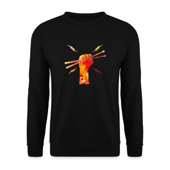 Motif de baguettes de batteur de batteur de batterie - Sweat-shirt Unisexe - noir - Devant - Alina (178cm) & Michal (187cm)