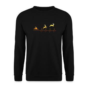 Chasseur de battement de coeur chasseur cerf cerf cadeau sauvage - Sweat-shirt Unisexe - noir - Devant - Alina (178cm) & Michal (187cm)