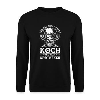 Koch Kochen Restaurant Rezept Apotheker Geschenk - Unisex Pullover - Schwarz - Vorne - Alina (178cm) & Michal (187cm)