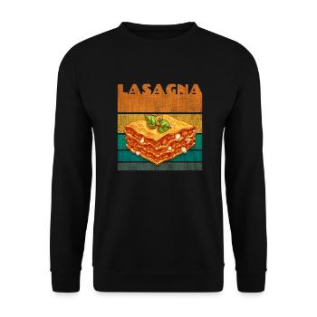 Lasagne Lasagne Retro Vintage Pasta Gift - Sweat-shirt Unisexe - noir - Devant - Alina (178cm) & Michal (187cm)