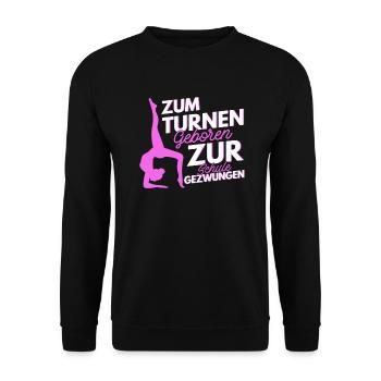 Turnen Turnerin Schülerin Gymnastik Geschenk - Unisex Pullover - Schwarz - Vorne - Alina (178cm) & Michal (187cm)