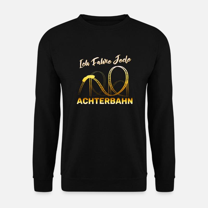 Achterbahn Achterbahnfahrer Freizeitpark Geschenk - Unisex Pullover - Schwarz