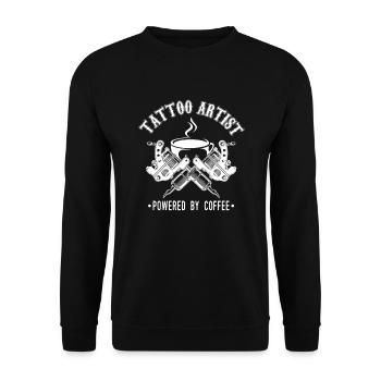 Tattoo Artist Tätowierer Tätowierung Geschenk - Unisex Pullover - Schwarz - Vorne - Alina (178cm) & Michal (187cm)