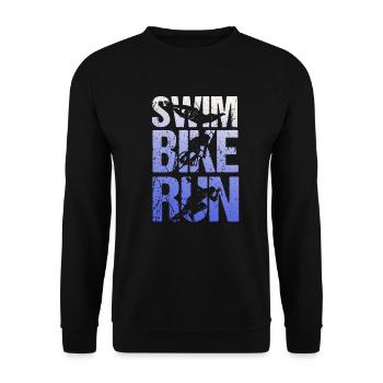 Triathlon triathlete running swimming bike motif - Unisex Sweatshirt - black - Front - Alina (178cm) & Michal (187cm)