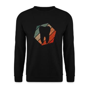 Vintage Retro Zahn Zähne Zahnarzt Dental Geschenk - Unisex Pullover - Schwarz - Vorne - Alina (178cm) & Michal (187cm)