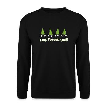 Lauf Forest Run Forest Lustiges Filmzitat - Unisex Pullover - Schwarz - Vorne - Alina (178cm) & Michal (187cm)