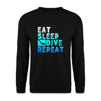 Eat Sleep Dive Repeat Plongeur Plongée Cadeau - Sweat-shirt Unisexe - noir - Devant - Alina (178cm) & Michal (187cm)