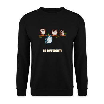 Be Different Cute Cute Owls Gift - Unisex Sweatshirt - black - Front - Alina (178cm) & Michal (187cm)