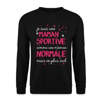 Sports mom - Unisex Sweatshirt - black - Front - Alina (178cm) & Michal (187cm)