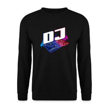 DJ Music Disco Deejay Turntable Gift - Unisex Sweatshirt - black - Front - Alina (178cm) & Michal (187cm)