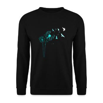 Pustflower Birds Bird Dandelion Gift - Unisex Sweatshirt - black - Front - Alina (178cm) & Michal (187cm)