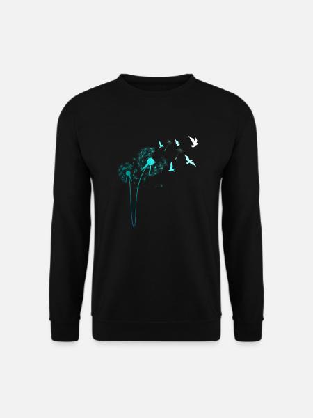 Pustflower Birds Bird Dandelion Gift - Unisex Sweatshirt - black
