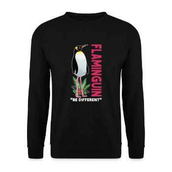 Flaminguin Be Anders Be Different Gift - Unisex Sweatshirt - black - Front - Alina (178cm) & Michal (187cm)