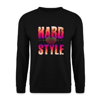 Hardstyle Techno Rave Raver Gift - Unisex Sweatshirt - black - Front - Alina (178cm) & Michal (187cm)