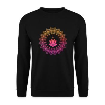 Lotus Mandala Fleur de Lotus Cadeau - Sweat-shirt Unisexe - noir - Devant - Alina (178cm) & Michal (187cm)