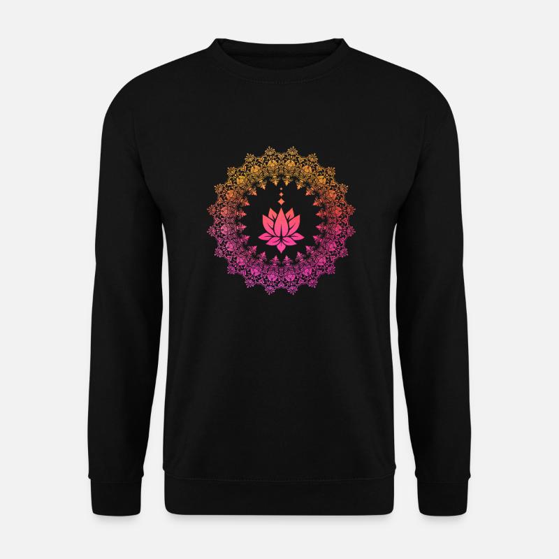 Lotus Mandala Lotusblume Geschenk - Unisex Pullover - Schwarz