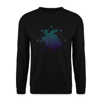 Tortue tribal océan plongée cadeau - Sweat-shirt Unisexe - noir - Devant - Alina (178cm) & Michal (187cm)