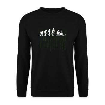 Evolution Computer Enticklung BrushIng Gift - Unisex Sweatshirt - black - Front - Alina (178cm) & Michal (187cm)
