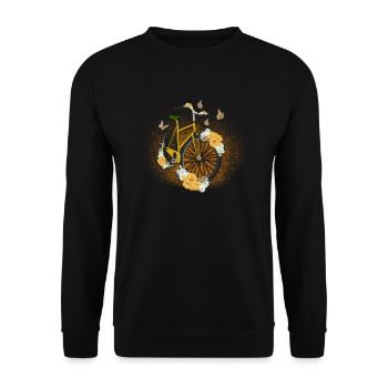 Fleurs papillons cadeau vélo - Sweat-shirt Unisexe - noir - Devant - Alina (178cm) & Michal (187cm)