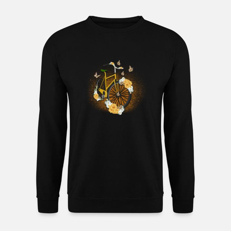Blumen Schmetterlinge Fahrrad Geschenk - Unisex Pullover - Schwarz