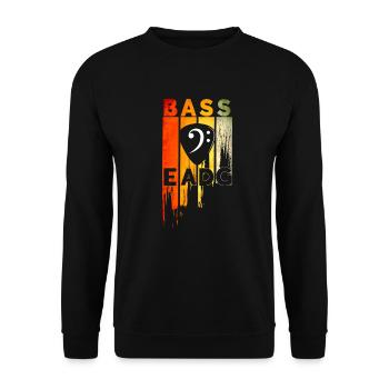 Vintage Bass EADG Bass Clef Bassist Motif - Unisex Sweatshirt - black - Front - Alina (178cm) & Michal (187cm)