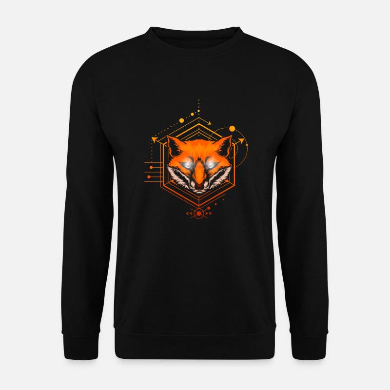Fuchs Tribal Füchse Geometrisch Geschenk - Unisex Pullover - Schwarz
