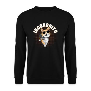 Incorgnito Corgi Corgis cadeau de chien Corgie - Sweat-shirt Unisexe - noir - Devant - Alina (178cm) & Michal (187cm)
