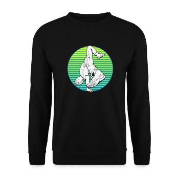Breakdance Breakdancer Silhouette Geschenk - Unisex Pullover - Schwarz - Vorne - Alina (178cm) & Michal (187cm)