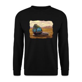 Schnecke - Unisex Pullover - Schwarz - Vorne - Alina (178cm) & Michal (187cm)