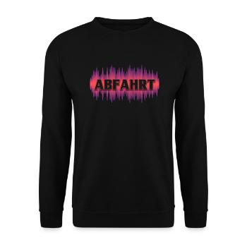 Abfahrt Techno Party Raver Hardstyle Geschenk - Unisex Pullover - Schwarz - Vorne - Alina (178cm) & Michal (187cm)