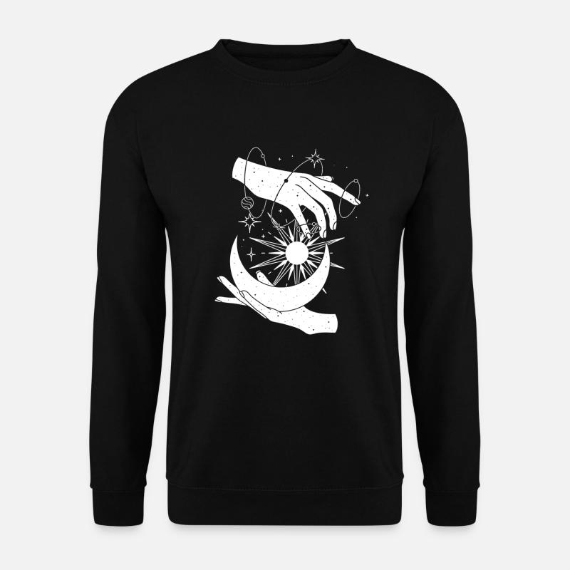 Yoga Sonne Mond Hände Motiv - Unisex Pullover - Schwarz
