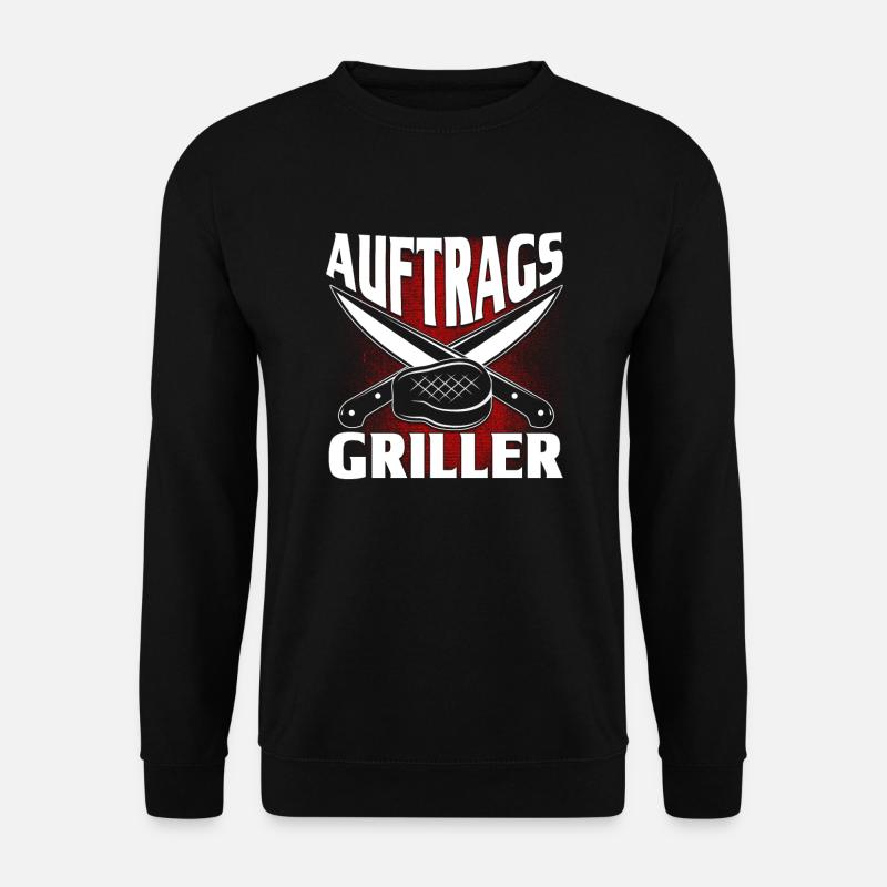 Auftragsgriller Grillen Grill BBQ Barbecue Motiv - Unisex Pullover - Schwarz