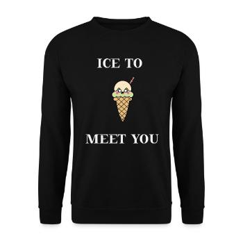Glace pour vous rencontrer idée cadeau douce mignonne crème glacée - Sweat-shirt Unisexe - noir - Devant - Alina (178cm) & Michal (187cm)