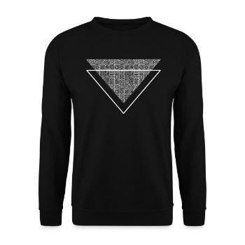 Abstract Amazigh Berber Nord African Motive Symbol - Unisex Sweatshirt - black - Front - Alina (178cm) & Michal (187cm)