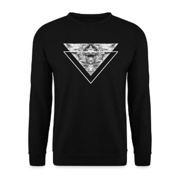 Tatouage Amazigh Berbère Nord Africain Motif Abstrait - Sweat-shirt Unisexe - noir - Devant - Alina (178cm) & Michal (187cm)
